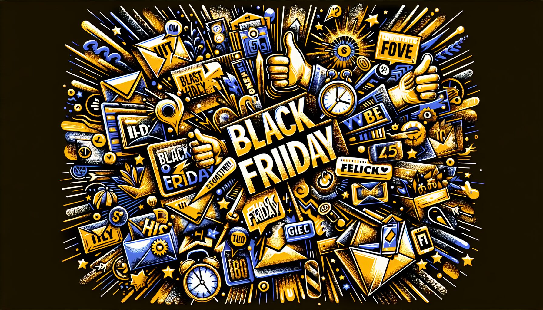 An illustration about optimizing Black Friday email subject lines.